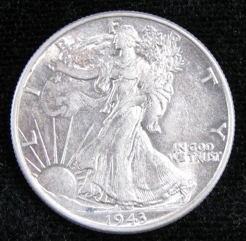 1943 Walking Liberty Half Dollar.