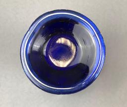 Vintage Blue Iridescent Carnival Glass Vase