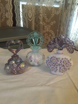 Hand signed Fenton Perfume Bottle Lot