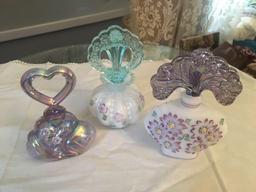 Hand signed Fenton Perfume Bottle Lot