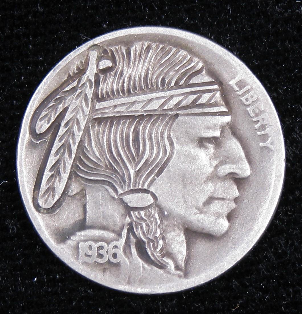 Hobo Nickel: Early 1936 Buffalo HOBO Nickel.