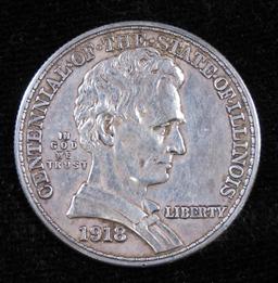 1918 Lincoln Illinois Centennial Commemorative Half Dollar.