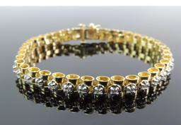 14k Yellow Gold Diamond Bracelet