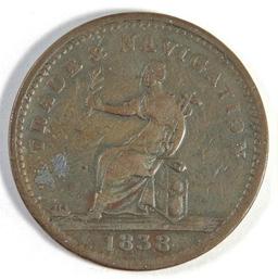 1838 British Guiana Stiver Token.