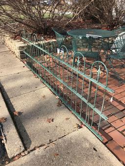 Antique wrought iron fence section