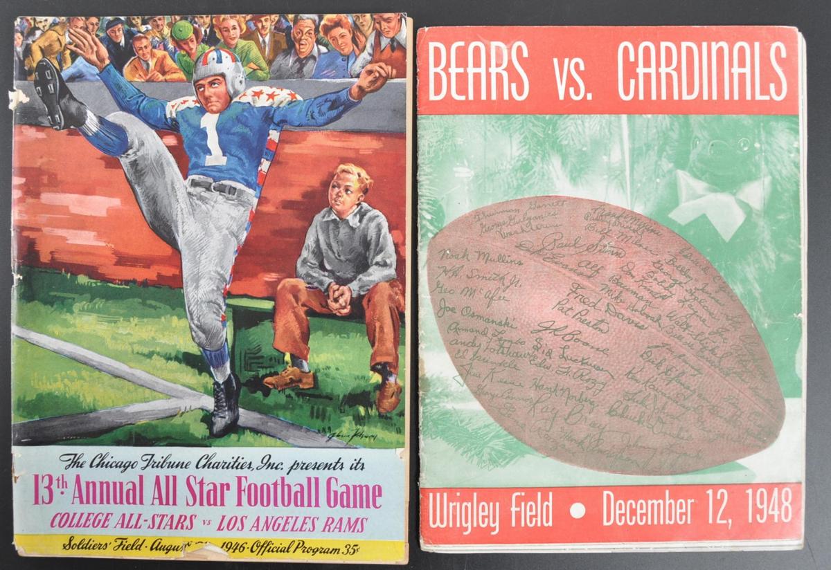 Group of 2 Antique Chicago Bears and All Star Football Souvenir Programs