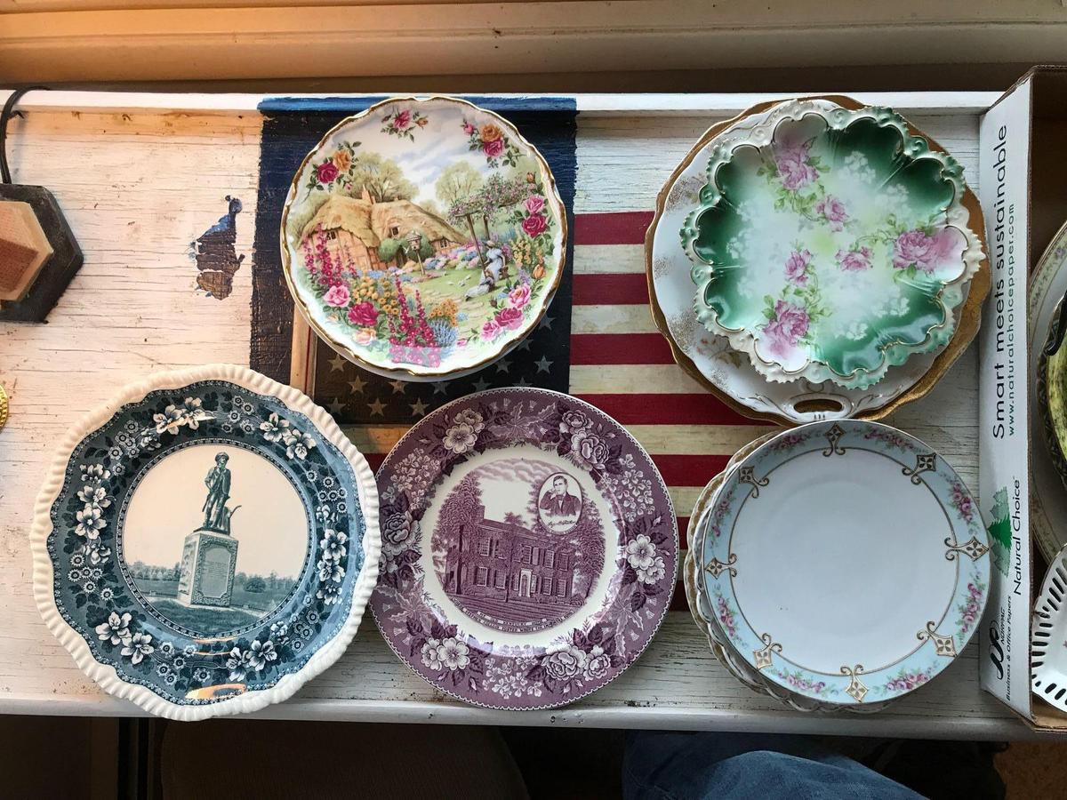 Group of antique and vintage plates