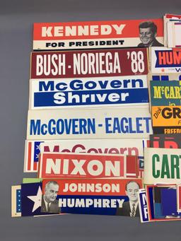 Group of vintage political bumper stickers