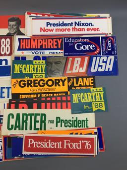 Group of vintage political bumper stickers