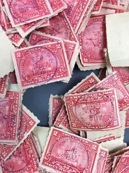 Large group of antique 2 cent US stamps