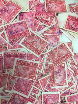 Large group of antique 2 cent US stamps