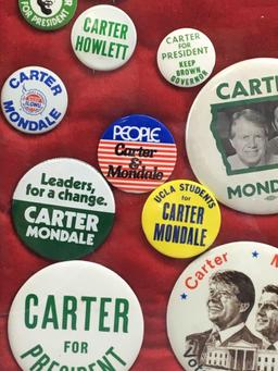 Group of vintage Carter/ Mondale political Pinbacks