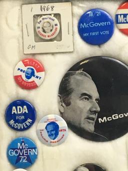 Group of vintage McGovern political pinbacks