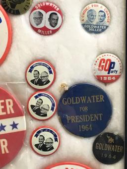 Group of vintage Goldwater/ Miller political pinbacks
