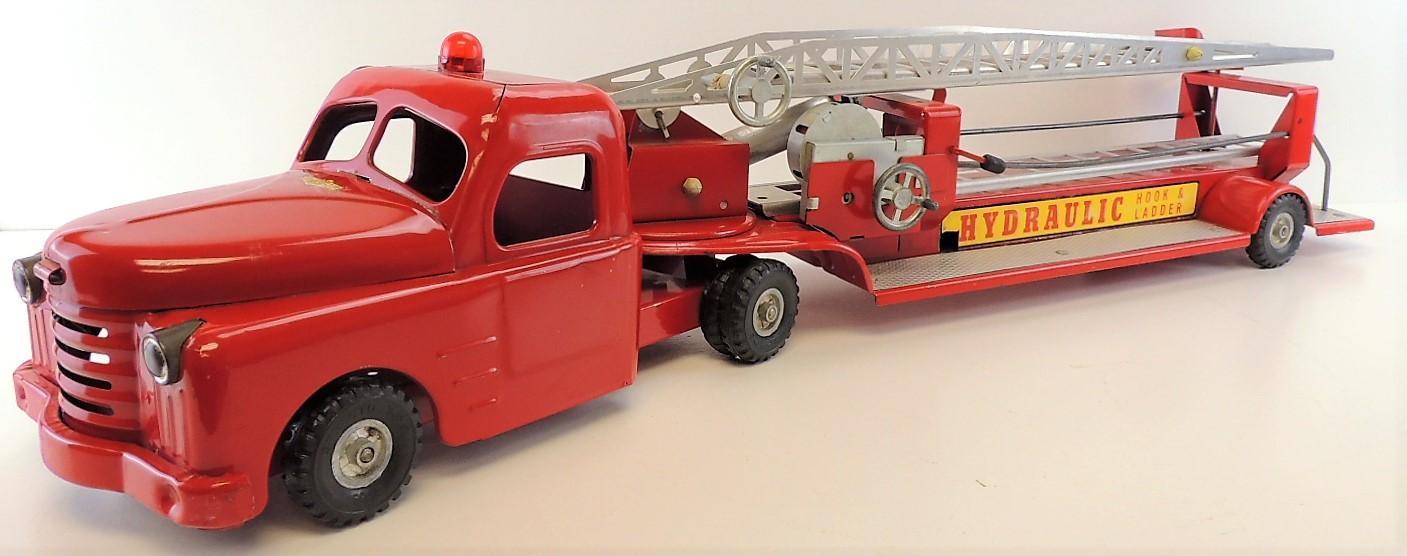 Vintage Structo Hydraulic Fire Truck Hook & Ladder.