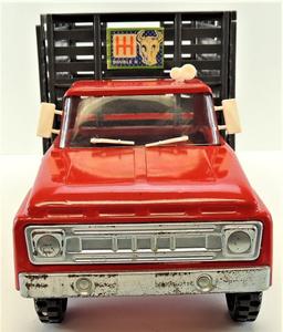 Vintage Structo Double H Red Livestock Truck.