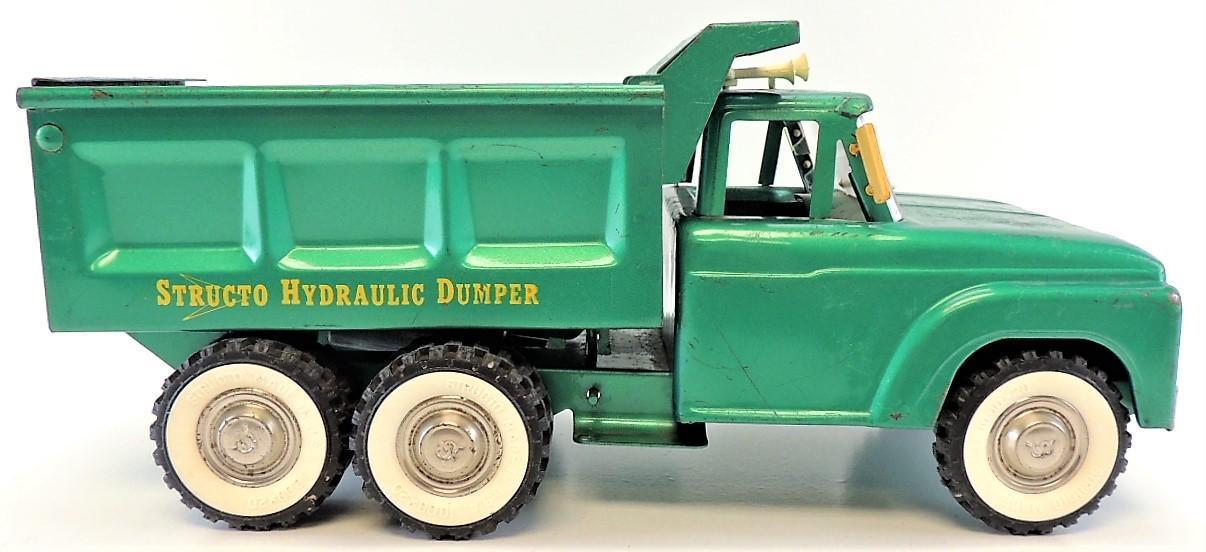 Vintage Structo Green Hydraulic Dumper.