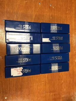 Lot of 10 blue PCGS coin holders.
