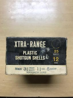 Full box of Sears Ted Williams 12 gauge extra range vintage shotgun shells