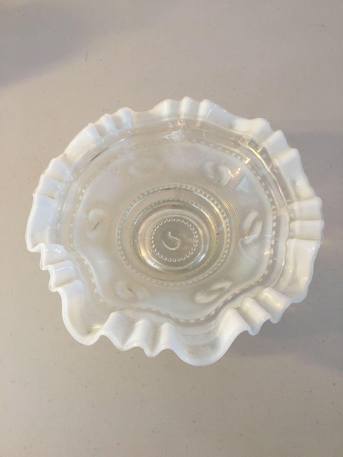 Vintage ruffled white edge candy dish