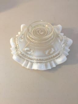 Vintage ruffled white edge candy dish