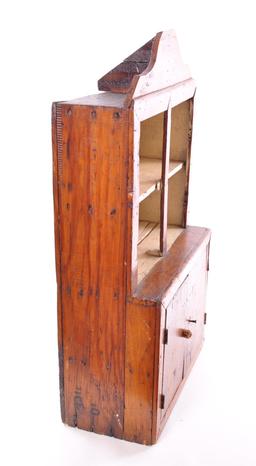 Antique Primitive Child's Doll Kitchen Cabinet