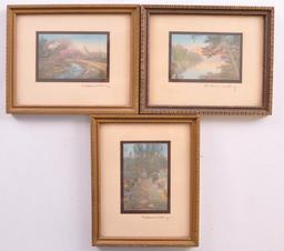 Group of 3 Signed Wallace Nutting Miniature Prints