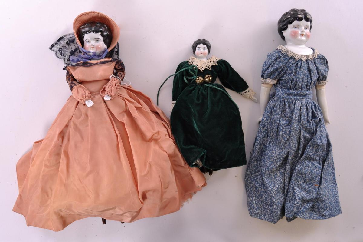 Group of 3 Antique China Head Dolls