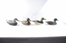 Group of 4 Vintage Hand Painted Duck Decoys
