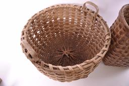 Group of 2 Antique Hand Woven Baskets