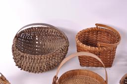 Group of 7 Antique Hand Woven Baskets