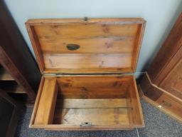 Antique Dome Top Cedar Chest with Cast Iron Handles