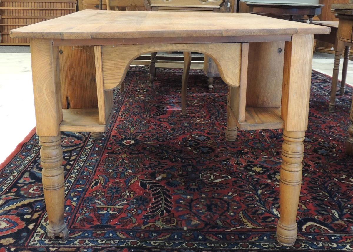 Antique Primitive Oak Tavern Table