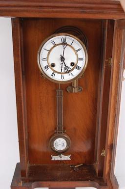 Antique Le Roi a Paris Walnut Wall Hanging Clock