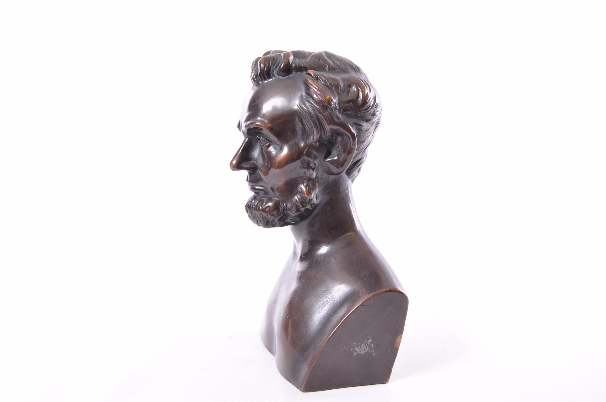 Vintage Bronze Bust of Abraham Lincoln