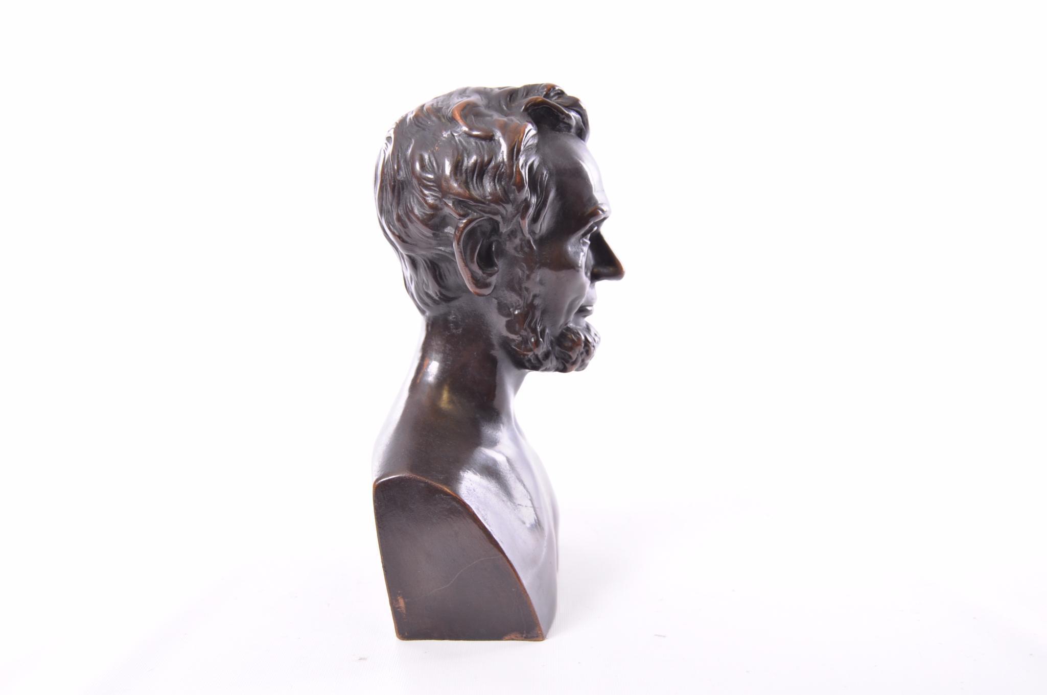 Vintage Bronze Bust of Abraham Lincoln