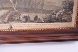 Framed D. Edwin Engraving of "Peter Francisco's Gallant Action with Nine of Tarleton's Cavalry in