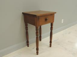 Antique Walnut Single Drawer Side Table