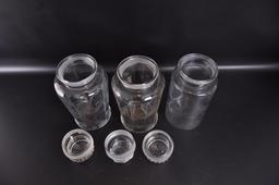 Group of 3 Antique Bunte Glass Apothecary /Candy Jars