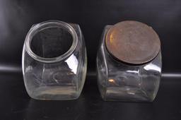 Group of 2 Antique Glass Candy Jars