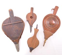 Group of 4 Vintage Fireplace Bellows