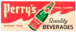 Vintage Perry's Sparking Pale Dry Ginger Ale Embossed Advertising Metal Sign
