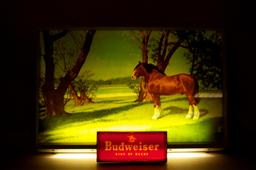Vintage Budweiser "Clydesdale" Light Up Advertising Beer Sign