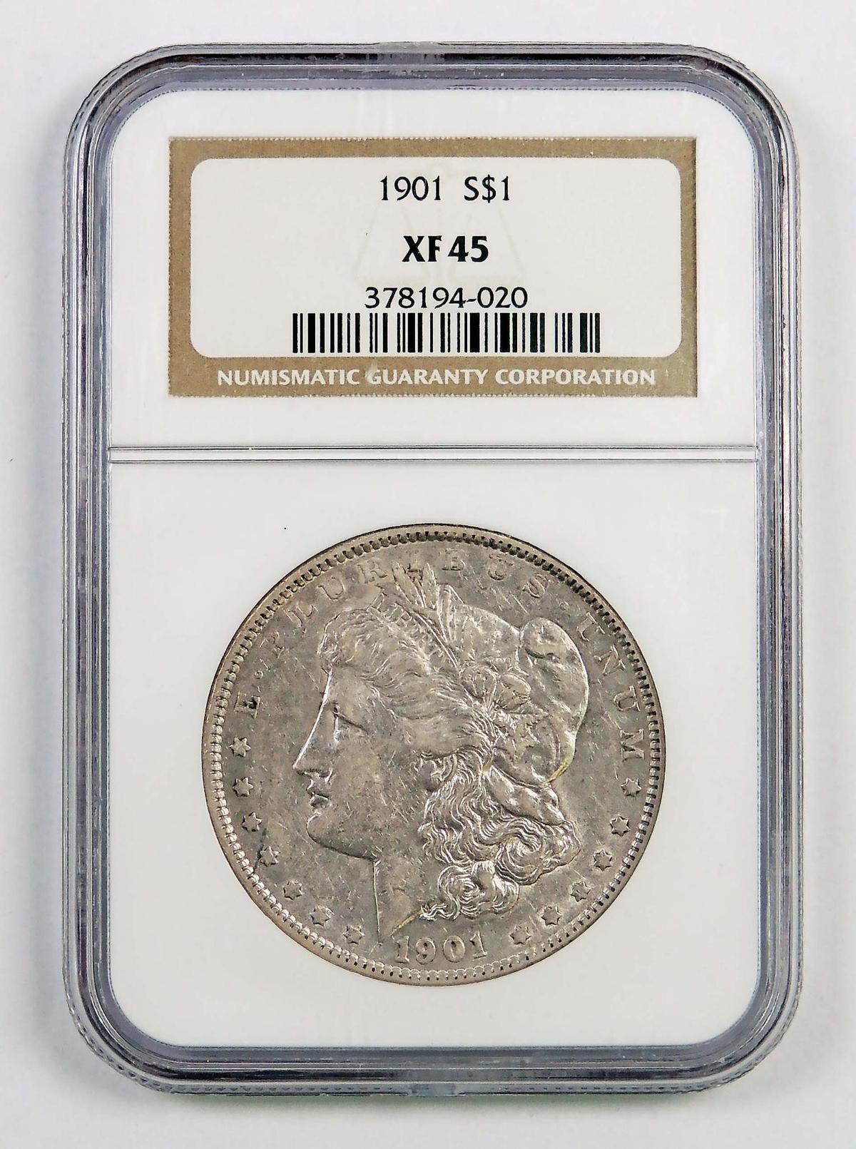 1901 P Morgan Silver Dollar (NGC) XF45.