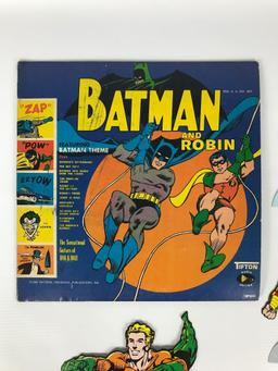 Vintage 1966 Batman and Robin Album and 1977 DC Super Heroes Die-Cuts