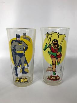 Vintage 1976 Batman and Robin Pepsi Super Series Glasses