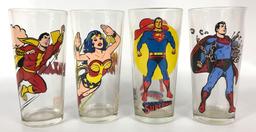 Group of 4 Vintage DC Super Heroes Pepsi Collectors Series Glasses