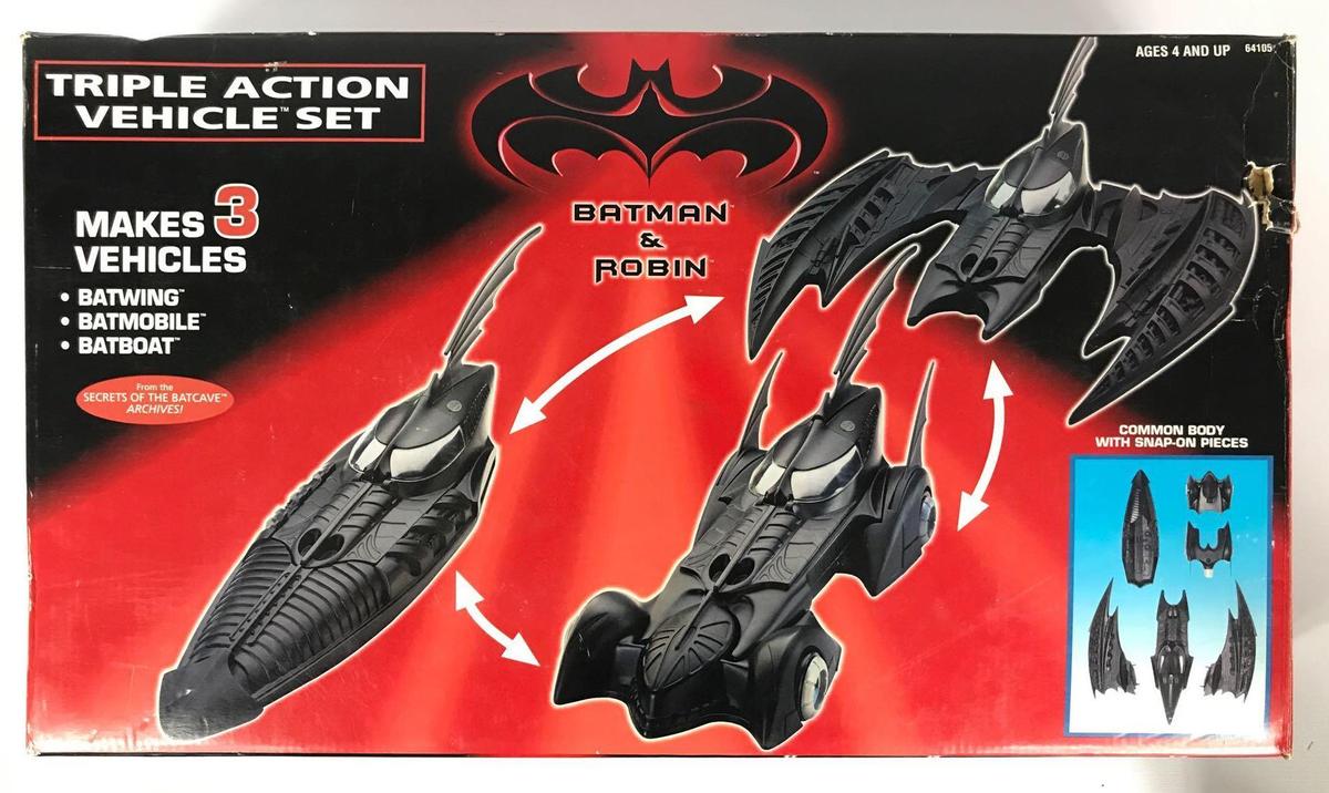 1997 Kenner Batman and Robin Triple Action Vehicle Set with Original Box