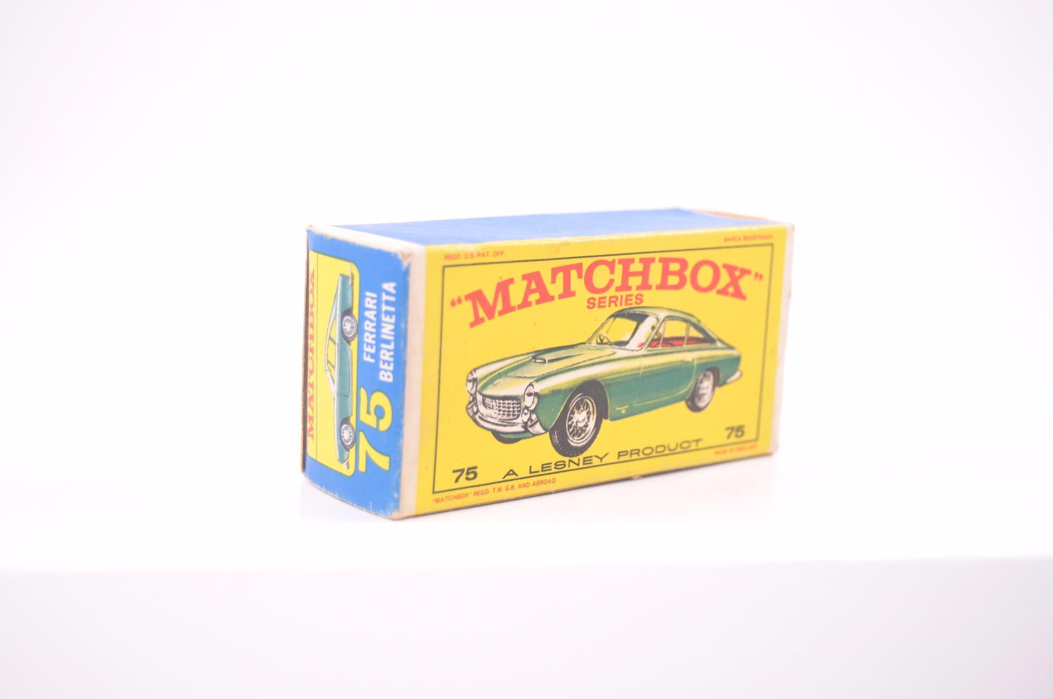 Matchbox No. 75 Ferrari Berinetta Die-Cast Car with Original Box