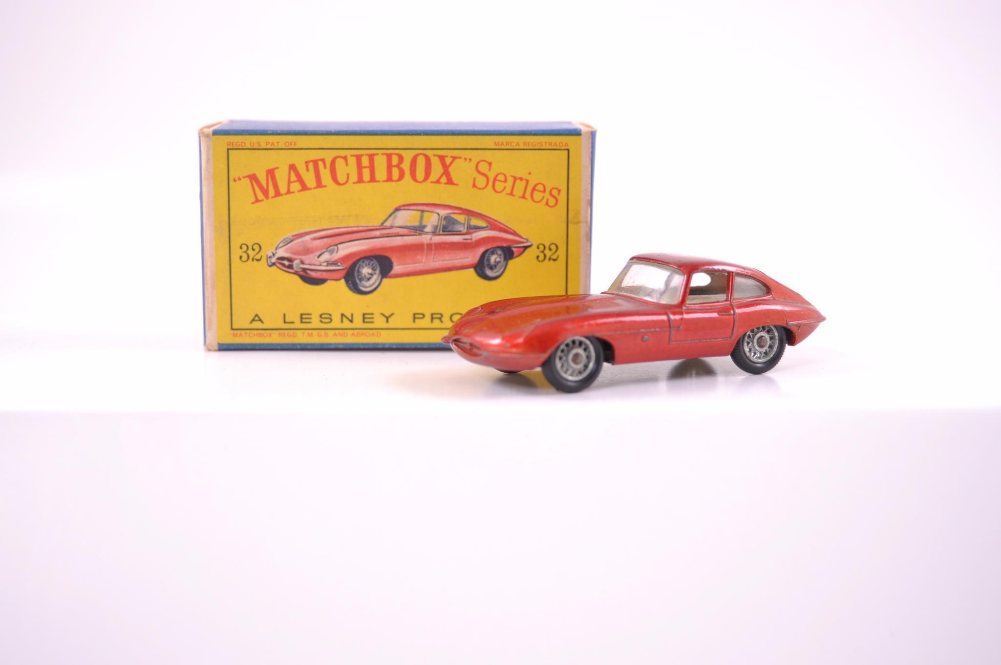Matchbox No. 32 Jaguar 'E' Type Die-Cast Car with Original Box
